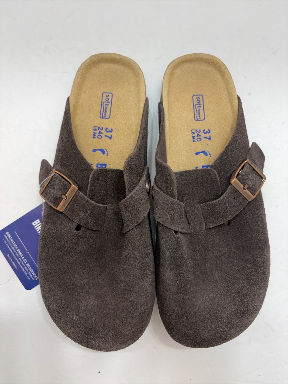 🔆Birkenstock Boston Suede Clogs Mocca Brown Soft Footbed Size 37/US6-6.5